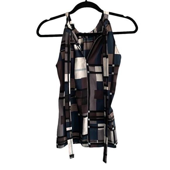 Banana REPUBLIC Sleeveless Halter Tie Back Tank Top Sleeveless Blouse Print XXSP - Picture 3 of 8